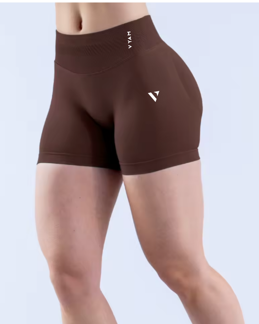 Vyam SculptFit™ Seamless Scrunch Shorts Brown
