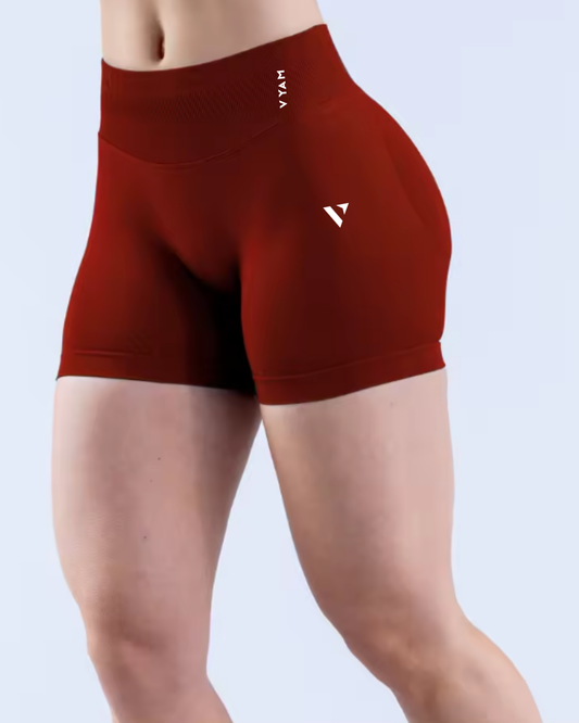 Vyam SculptFit™ Seamless Scrunch Shorts Maroon
