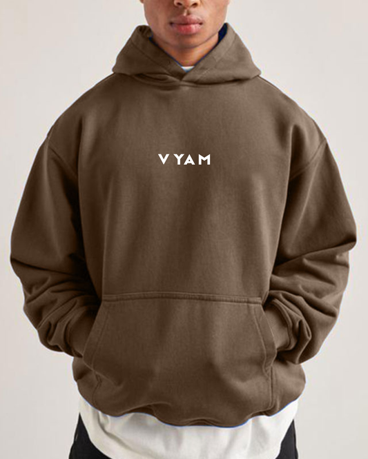 Vyam Unisex Oversized Hoodie Brown
