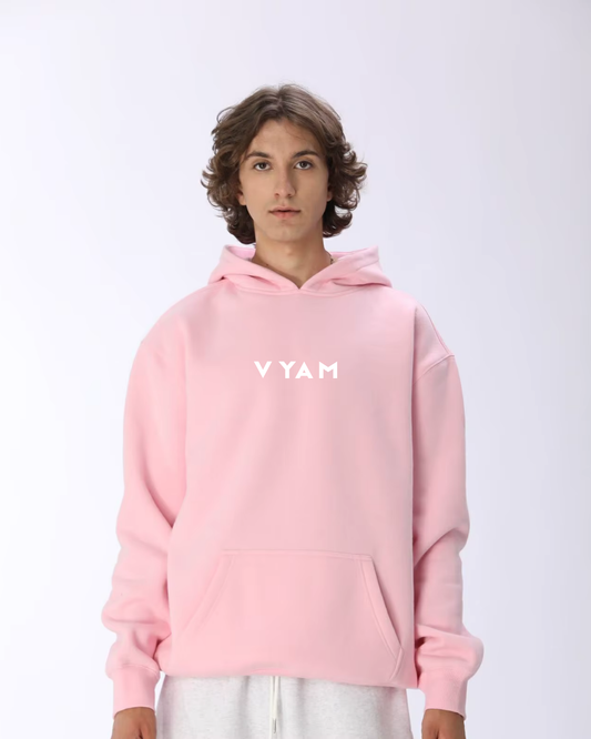 Vyam Unisex Oversized Pullover Hoodie Pink