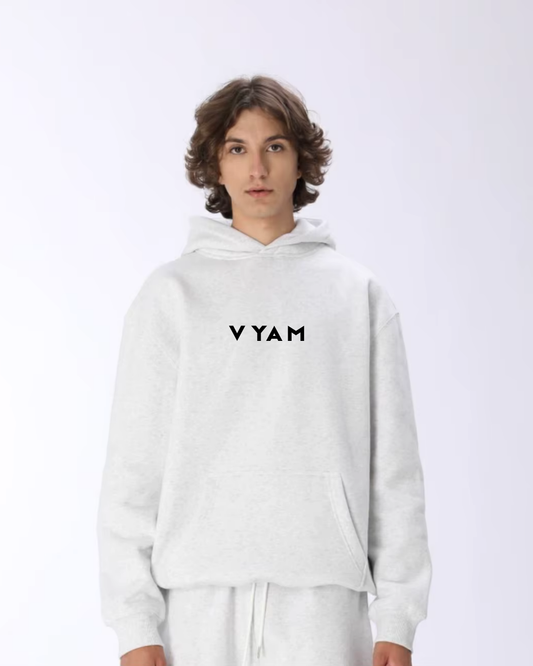 Vyam Unisex Oversized Pullover Hoodie White